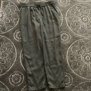 Talbots NEW Pull On Elastic Waist Capri Pants In Light Olive Size 12